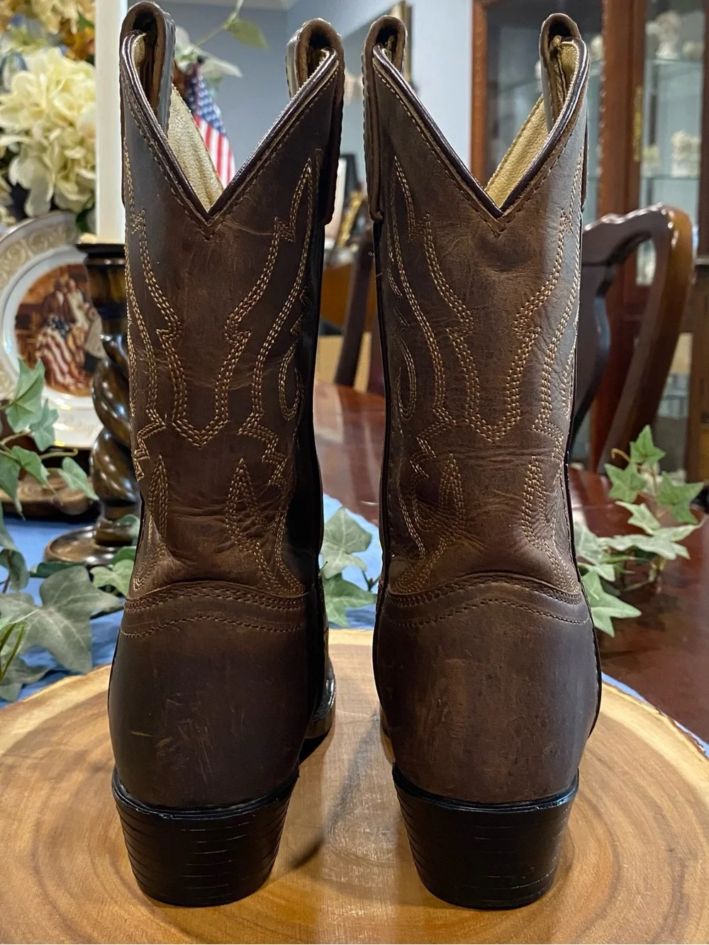 Cody James Boy’s Oiled Dust Brown Full-Grain Leather Western Boots Size 1